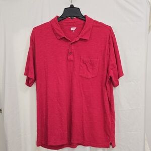 Lands' End Mens XXL Red Polo Shirt With Chest Pocket